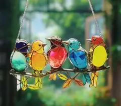【新品】アクリル サンキャッチャー ステンドグラス風 雑貨 ピヨピヨ 小鳥
