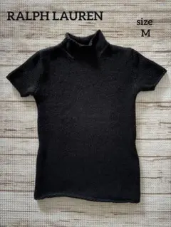 RALPH LAUREN タートルネック 半袖ニット M 黒