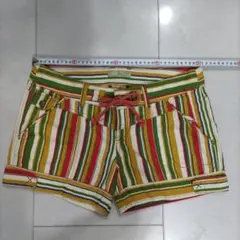 最終値下げ！ZARA　ストライプ ロールアップショートパンツ MEX 28のサムネイル