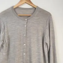 MUJI 無印良品 洗えるウールハイゲージクルーネックカーディガン XL