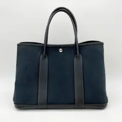 エルメス ガーデンパーティ PM トートバッグ ネゴンダ　キャンバス　ネイビーのサムネイル