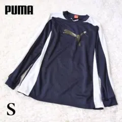 PUMA プーマ ロンT スポーツウェア 長袖 カットソー S ネイビー ロゴ