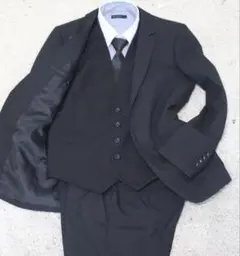 suits select スーツ　セレクト　ブラック　スリーピース　A4