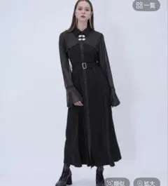 HARE NANA コラボ ワンショルダージャガードキリカエワンピース 黒