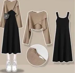 試着のみ❣️セットアップ 長袖 ワンピース ロングワンピース カジュアル M