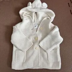 ベビー　GAP 白　くまさん　カーディガン