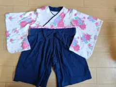 ベルメゾン 千趣会 袴ロンパース　80㎝　花柄　晴れ着　祝い着　ひな祭り 女の子
