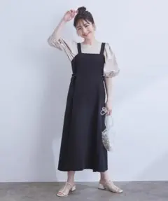 vis♡サイドバックルジャンパースカート ブラック F