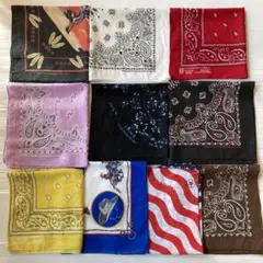 S*迎様 まとめ売り 10枚 vintage ビンテージ バンダナ USA