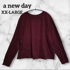 a new day 【XX-LARGE】長袖Tシャツ バーガンディ