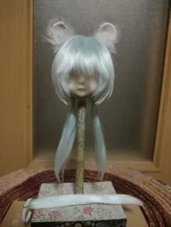 セリアドールキュート用ウィッグ　ニホンヤマネ　藍白色のサムネイル