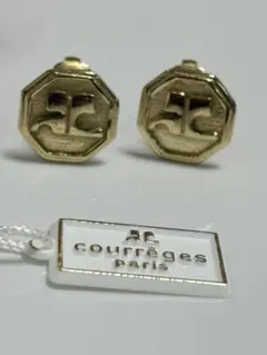 courrèges クレージュ ゴールドトーン イヤリング