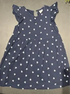H&M ベビー服 ネイビー 花柄 ノースリーブ ワンピース 80-90㎝