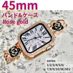 アップルウォッチ　ケース　applewatch バンド ローズ 45mm