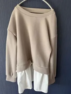 授乳服 M-L ベージュ カジュアル