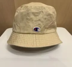 Champion バケットハット ベージュ ロゴ 刺繍 シンプル 帽子