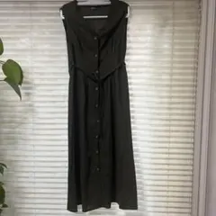 SUREVE ノースリーブロングワンピース ダークグリーン