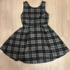 グレー系チェック ノースリーブワンピース