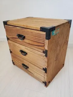 レトロ 木製 杉 小引き出し3杯 小物入れ 古道具 古民具 ミニ箪笥