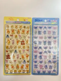 【正規品】ボンボンドロップミニシール くまのプーさん&リロ・アンド・スティッチ