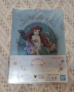 ディズニープリンセス 一番くじ アリエル クリアファイル ステッカー セット
