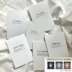 テラゾー｜月齢カード　マンスリーカード　14枚　スタンプパッドセット　手形