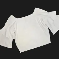 CECIL McBEE オフショルダー サマーニット トップス　半袖　白
