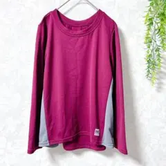 〈HK SPORT〉吸汗速乾 長袖カットソー L マゼンタ系 トレーニング
