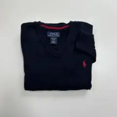 Polo Ralph Lauren ネイビー Vネックセーター 4/4T