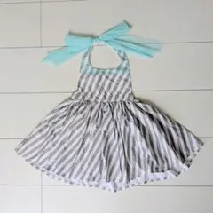 美品★マールマール　お食事エプロン　ストライプ柄