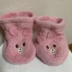 ミキハウス うさぎデザイン ベビー靴下カバーピンク