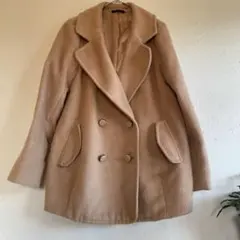 L.R ブラウンベージュ 系　ダブルブレスト ピーコート　11号