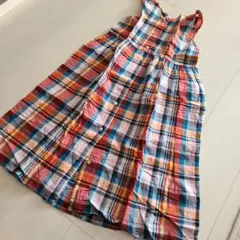 最終値下❤️DENIM DUNGAREE 130マドラスチェックワンピース