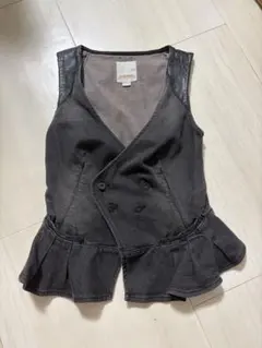 DIESEL ダークグレー デニムベスト XS