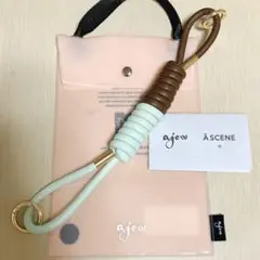 ajew エジュー 限定 コイルストラップ ハンドストラップ ミント×ブラウンのサムネイル