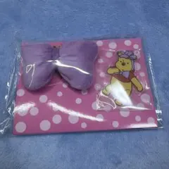 ディズニー　アクリルキーホルダー付マスコット　リボン　プーさん