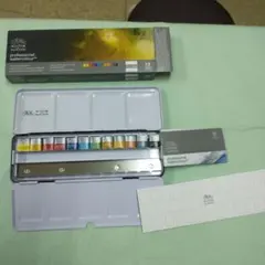 新品プロフェッショナル　ウィンザー&ニュートン　透明水彩絵の具　固形12色セットのサムネイル