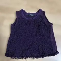 COMME CA ISM 100cm レースノースリーブ トップス パープルのサムネイル