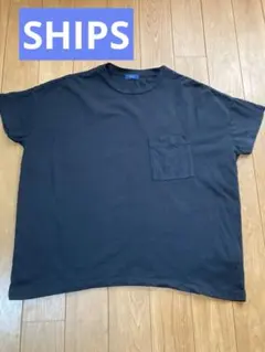 SHIPS ポケット付きTシャツ ブラック