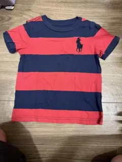 Polo Ralph Lauren 赤紺ストライプ Tシャツ 2T