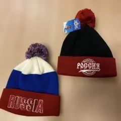 ポンポン付き　ニット帽　kids 2個セット