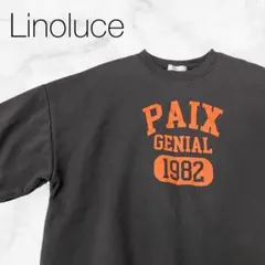 ★【リノルーセ】トレーナースウェットダークグレー×文字プリント半袖