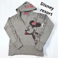 ディズニーリゾート ミニーマウス パーカー スウェット フード XSグレー