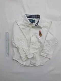 ★ラルフローレン ポロベア刺繍 長袖シャツ ホワイト 80サイズ キッズ