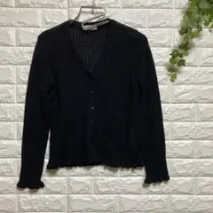 【コルディア】（L）リブニットカーディガン ウールブレンド ストレッチのサムネイル
