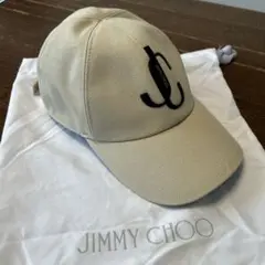 JIMMY CHOO ベージュ ロゴキャップ