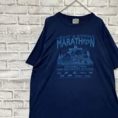 USA製90sヴィンテージTシャツ！シングルステッチ　ブルー半袖古着XL27