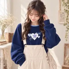 【 訳あり 】 90s TOP STITCH ハート刺繍スウェット USA製古着
