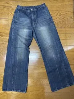 ワイドデニムパンツ インディゴブルー