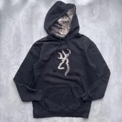 【Browning】リアルツリー柄 スウェットプルパーカー 黒 Sサイズのサムネイル